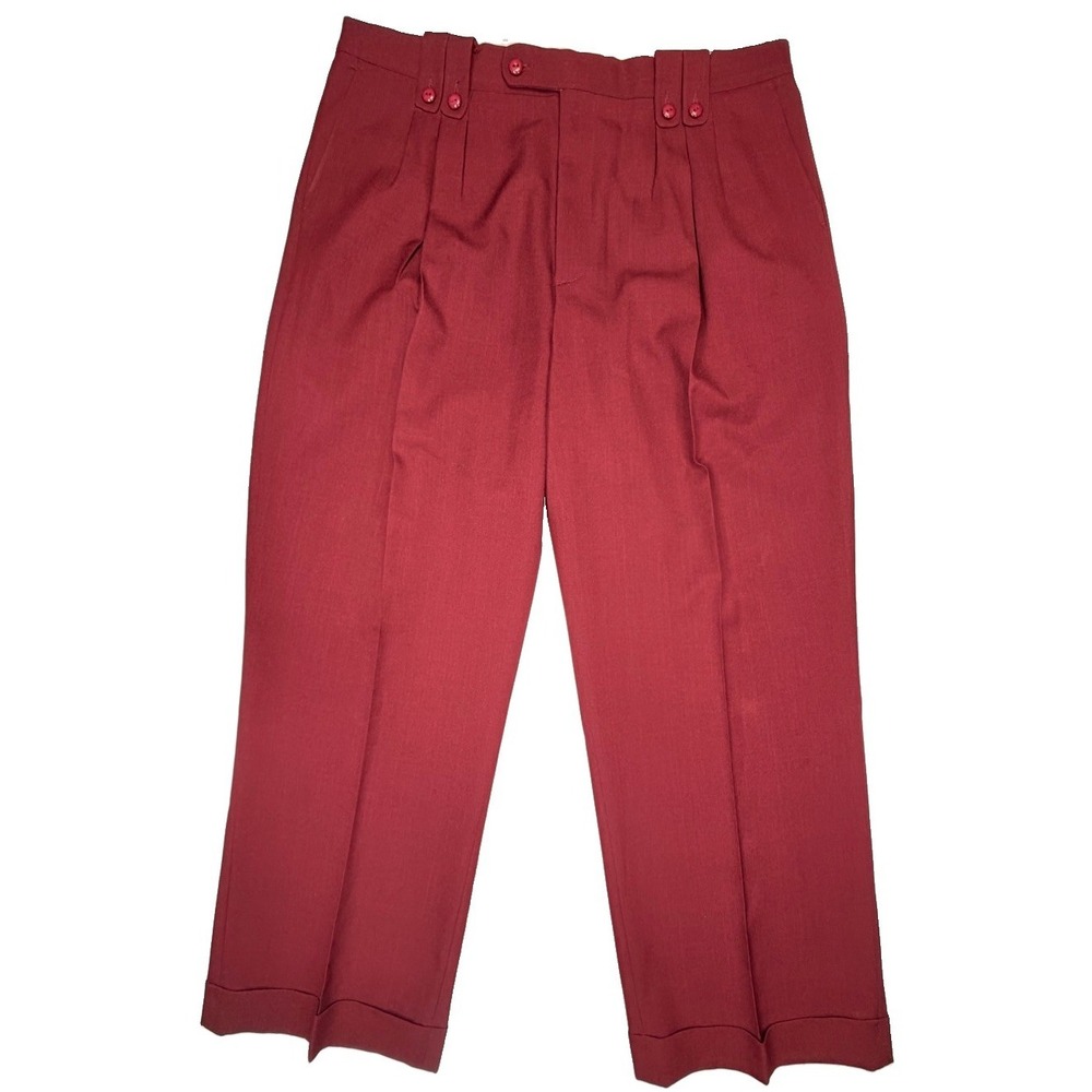 Vintage Smokey Joe's Winston Pants Men's 40M Burgundy Pleated Wide Leg Swing